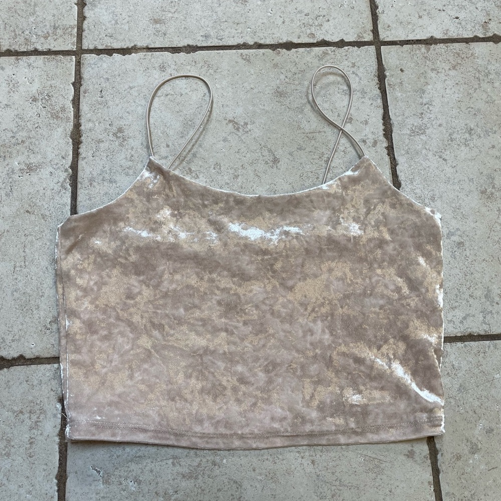Garaged Crushed Velvet Tank Top
